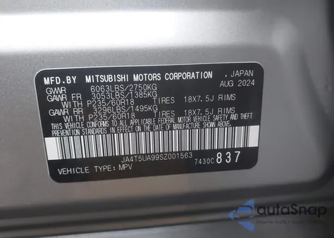 2025 Mitsubishi Outlander Phev Es S-Awc z USA, uszkodzony, nr VIN JA4T5UA99SZ001563